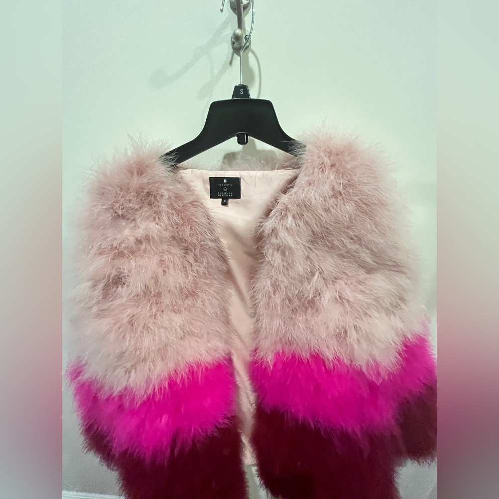 Lisa Perry Blush Feathered Vest